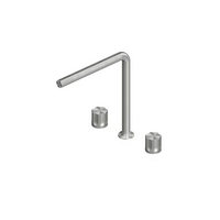 QuadroDesign MODO 1708VAS Смеситель для раковины на 3 отверстия из столешницы с запорными вентилями диаметр ручки 43мм, 259мм цвет Brushed Stainless Steel