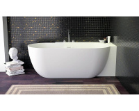 Knief K.Stone 0600-613-R ванна LOTUS CORNER R в правый угол, 190x95x63Hсм, с щелевым с/п, бел/мат.